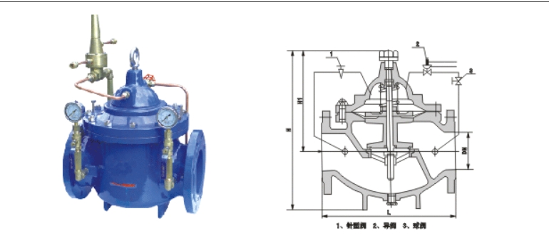 3044永利集团800X压差旁通平衡阀结构图