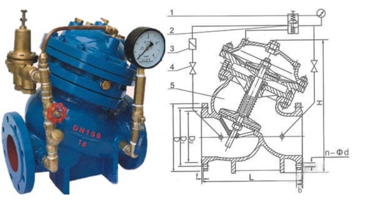 3044永利集团可调式减压稳压阀YX741X结构图