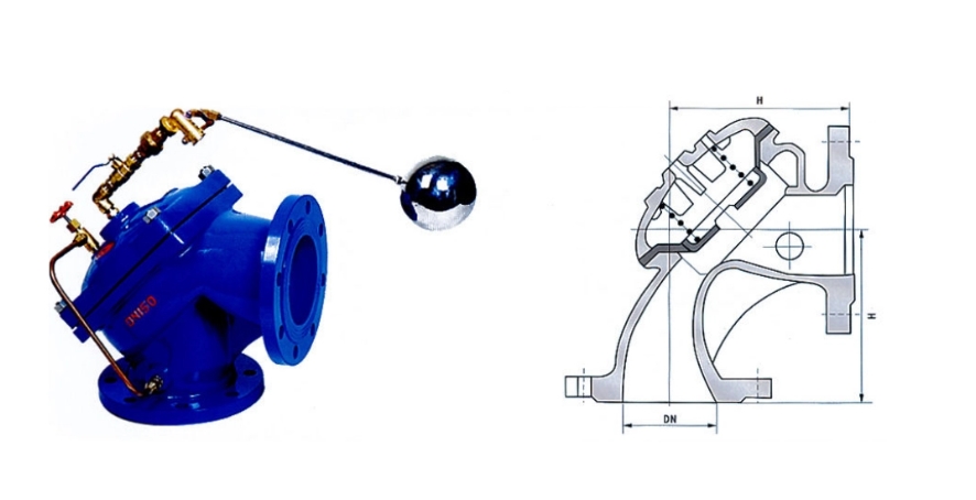 3044永利集团角型定水位阀100A结构图
